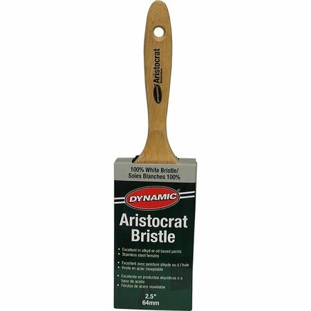 DYNAMIC PAINT PRODUCTS Dynamic 2-1/2 in. 64mm Aristocrat Flat White Bristle Brush 21550